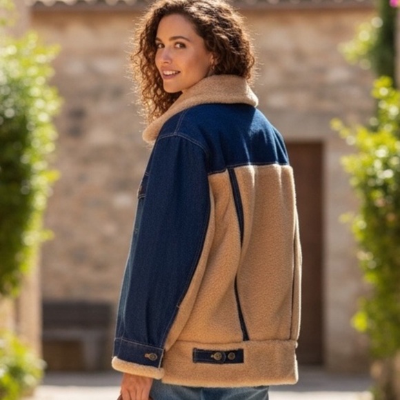 Steve Madden Jackets & Blazers - Steve Madden Winona Denim Jacket Faux Fur Blue XS New